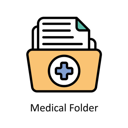Medical Folder vector Filled outline icon style illustration. EPS 10 Fileのイラスト素材
