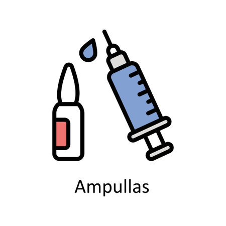 Ampullas vector Filled outline icon style illustration. EPS 10 Fileのイラスト素材