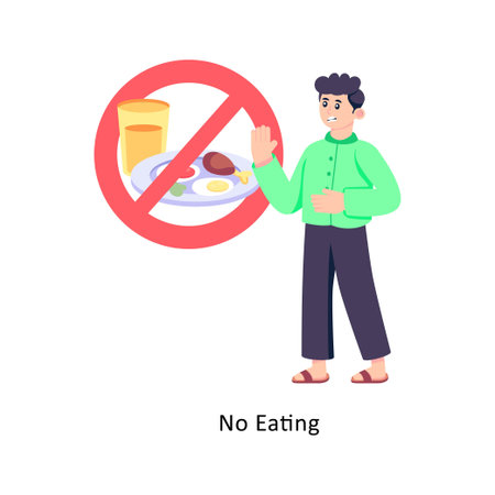 No Eating Flat Style Design Vector illustration. Stock illustrationのイラスト素材