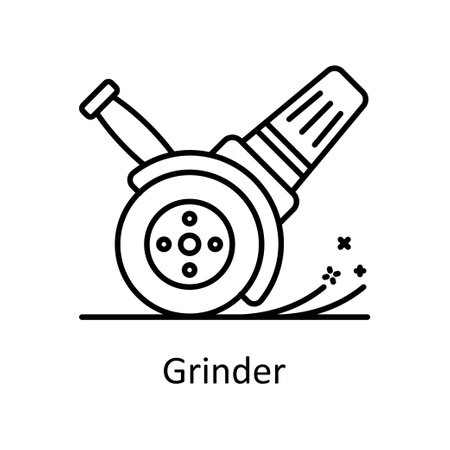 Grinder vector outline icon design illustration. Manufacturing units symbol on White background EPS 10 Fileのイラスト素材