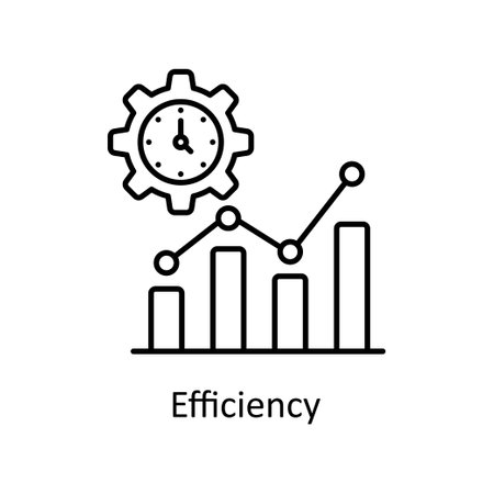 Efficiency vector outline icon design illustration. Manufacturing units symbol on White background EPS 10 Fileのイラスト素材
