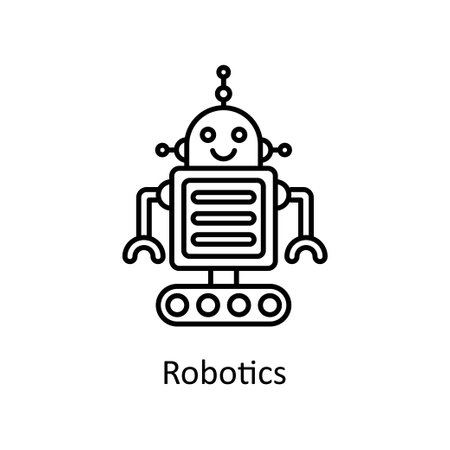 Robotics vector outline icon design illustration. Manufacturing units symbol on White background EPS 10 Fileのイラスト素材