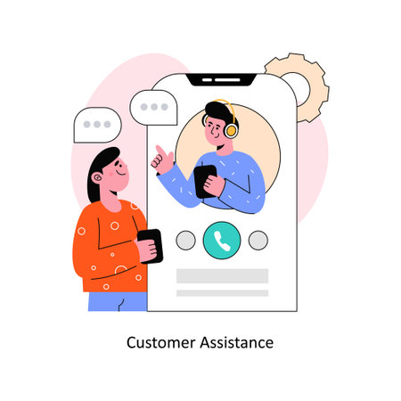 Customer Assistance Flat Style Design Vector illustration. Stock illustrationのイラスト素材
