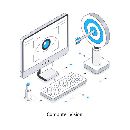 Computer Vision isometric stock illustration. EPS File stock illustrationのイラスト素材