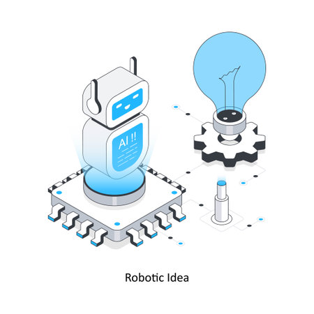 Robotic Idea isometric stock illustration. EPS File stock illustrationのイラスト素材