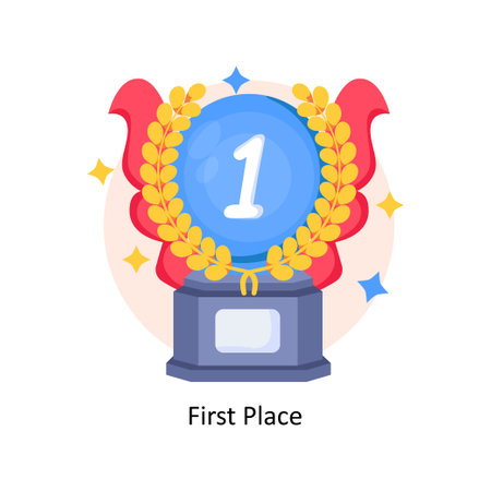 First Place concepts style illustrationsのイラスト素材