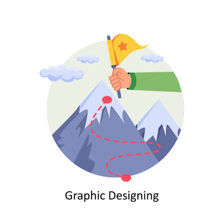 Graphic Designing  concepts style illustrationsのイラスト素材