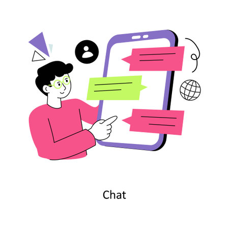 Chat Flat Style Design Vector illustration. Stock illustrationのイラスト素材