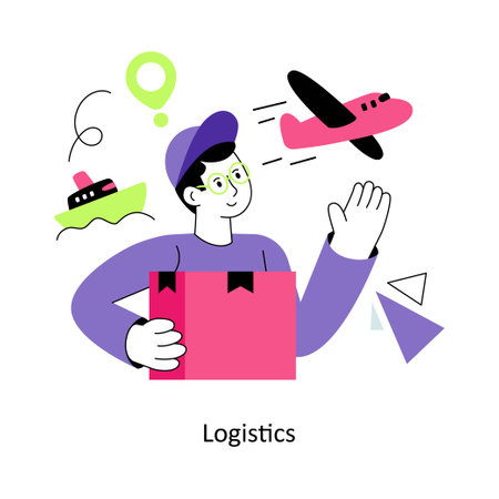 Logistics Flat Style Design Vector illustration. Stock illustrationのイラスト素材