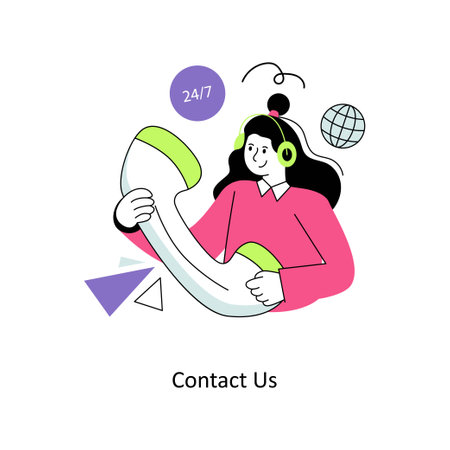 Contact Us Flat Style Design Vector illustration. Stock illustrationのイラスト素材