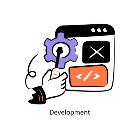 Development Filled Outline Style Design Vector Stock illustration.のイラスト素材