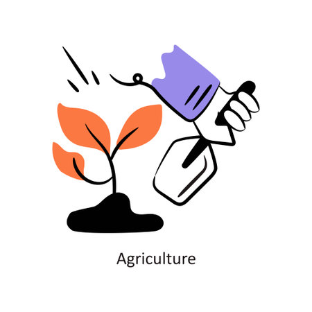 Agriculture  Filled Outline Style Design Vector Stock illustration.のイラスト素材
