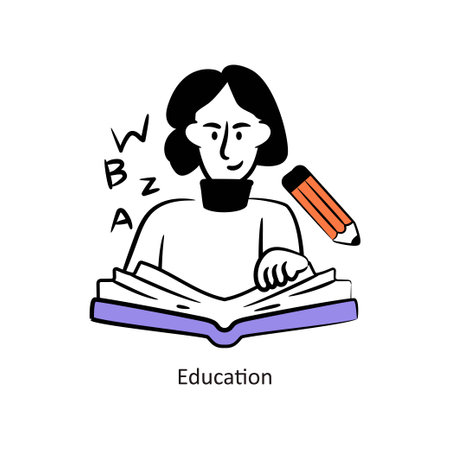 Education Filled Outline Style Design Vector Stock illustration.のイラスト素材