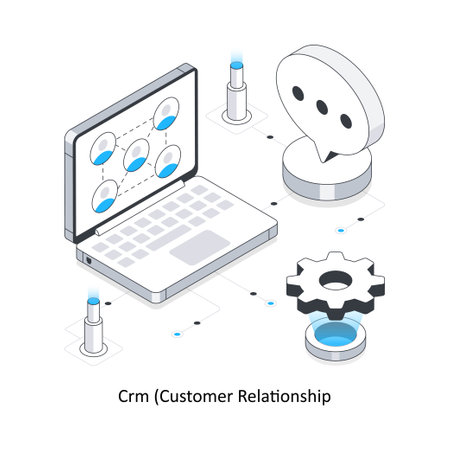 CRM (Customer Relationship isometric stock illustration. EPS File stock illustrationのイラスト素材