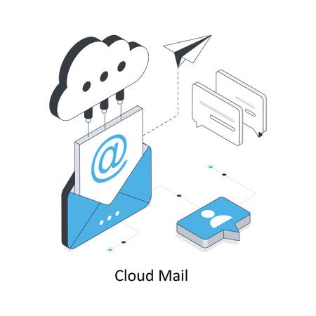 Cloud Mail isometric stock illustration. EPS File stock illustrationのイラスト素材