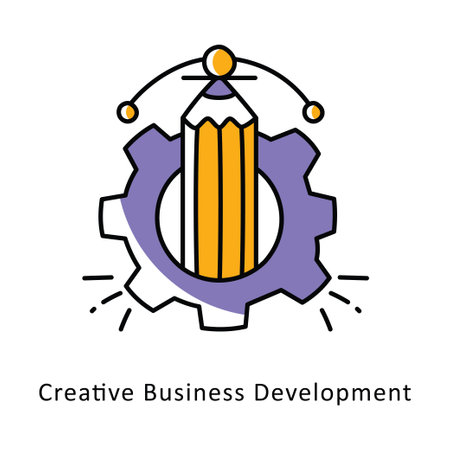 Creative Business Development isometric  Filled Outline Style Design Vector Illustration. Stock Illustrationのイラスト素材