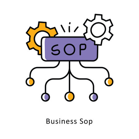 Business Sop Filled Outline Style Design Vector Illustration. Stock Illustrationのイラスト素材