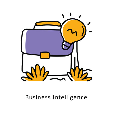 Business Intelligence Filled Outline Style Design Vector Illustration. Stock Illustrationのイラスト素材