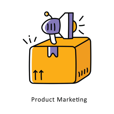 Product Marketing Filled Outline Style Design Vector Illustration. Stock Illustrationのイラスト素材