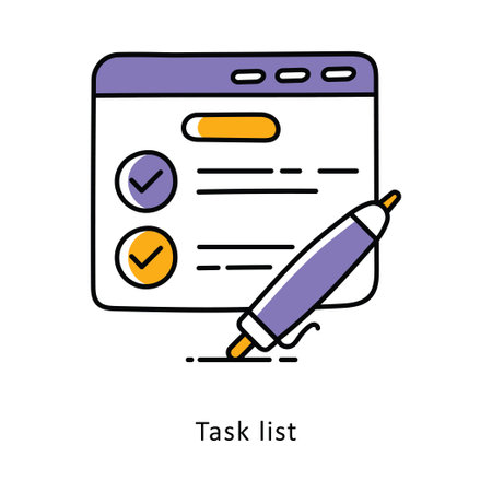 Task list Filled Outline Stock illustration. EPS File Stock illustrationのイラスト素材