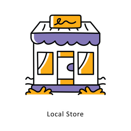 Local Store Filled Outline  stock illustration. EPS File stock illustrationのイラスト素材