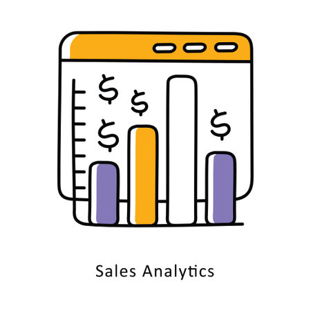 Sales Analytics Filled Outline  stock illustration. EPS File stock illustrationのイラスト素材