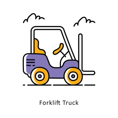 Forklift Truck Filled Outline  stock illustration. EPS File stock illustrationのイラスト素材