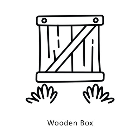 Wooden Box Outline stock illustration. EPS File stock illustrationのイラスト素材