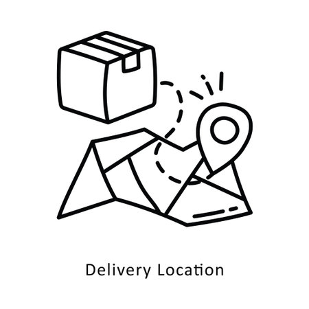 Delivery Location Outline stock illustration. EPS File stock illustrationのイラスト素材