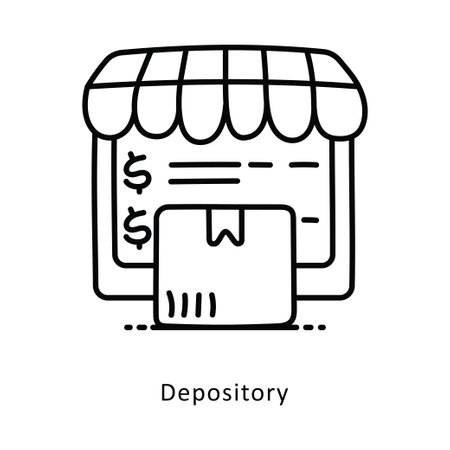 Depository Outline stock illustration. EPS File stock illustrationのイラスト素材