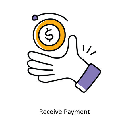 Receive Payment Filled Outline stock illustration. EPS File stock illustrationのイラスト素材