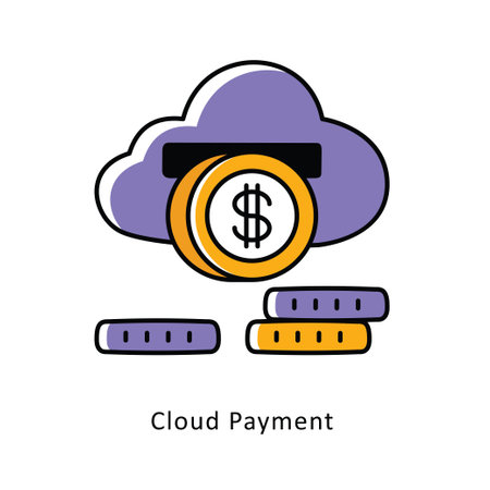 Cloud Payment Filled Outline stock illustration. EPS File stock illustrationのイラスト素材