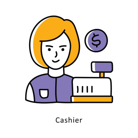Cashier Filled Outline stock illustration. EPS File stock illustrationのイラスト素材