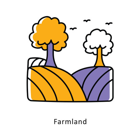 Farmland Sold Filled  Outline stock illustration. EPS File stock illustrationのイラスト素材
