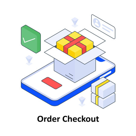Order Checkout isometric Colored illustration. EPS File stock illustrationのイラスト素材
