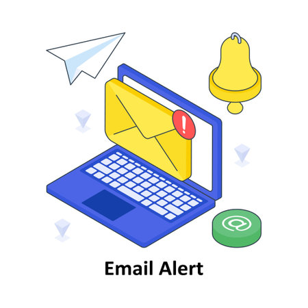 Email Alert isometric Colored illustration. EPS File stock illustrationのイラスト素材