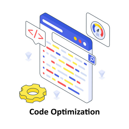 Code Optimization isometric Colored illustration. EPS File stock illustrationのイラスト素材