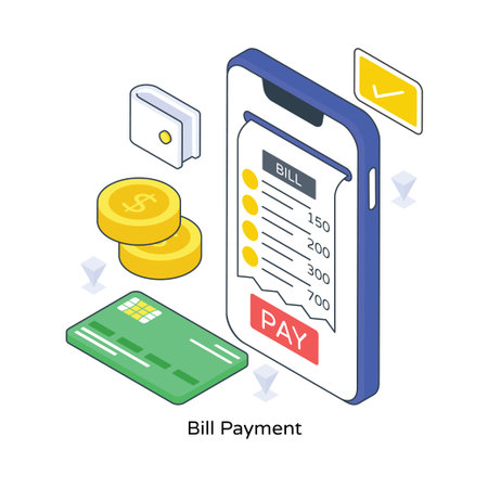 Bill Payment isometric Colored illustration. EPS File stock illustrationのイラスト素材