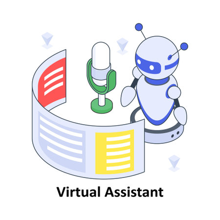 Virtual Assistant isometric Colored illustration. EPS File stock illustrationのイラスト素材