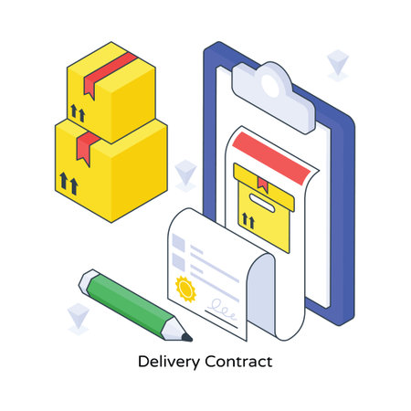 Delivery Contract isometric Colored illustration. EPS File stock illustrationのイラスト素材