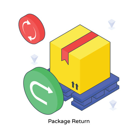 Package Return isometric Colored illustration. EPS File stock illustrationのイラスト素材