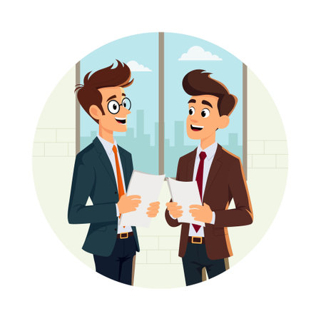 Business Team Discussing Project Vector Illustration. Eps 10 Fileのイラスト素材