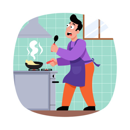 Checking Boiling Pot Vector illustration.  EPS 10 Fileのイラスト素材