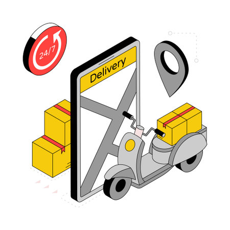 Delivery Location  Isometric Style Illustration. EPS 10 fileのイラスト素材