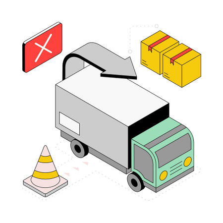Parcel Return Isometric Style Illustration. EPS 10 fileのイラスト素材