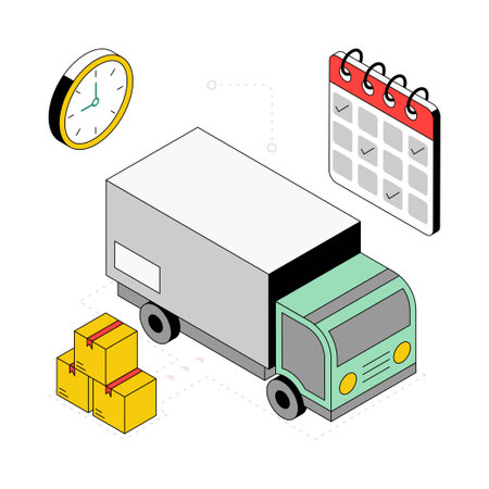 Dispatch Order Isometric Style Illustration. EPS 10 fileのイラスト素材