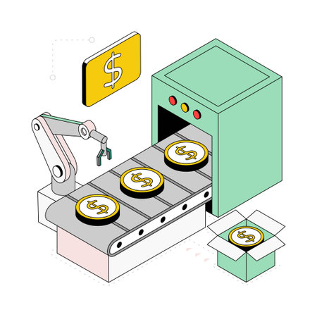 Warehouse Manufacturing  Isometric Style Illustration. EPS 10 Fileのイラスト素材