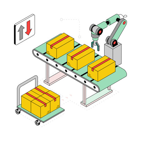 Product Packaging Isometric Style Illustration. EPS 10 Fileのイラスト素材
