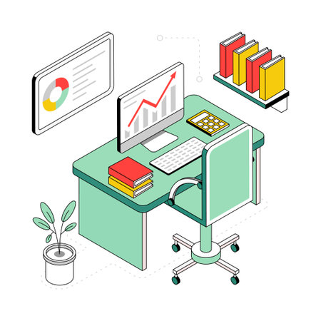Business Office isometric Style Illustration. EPS 10 fileのイラスト素材