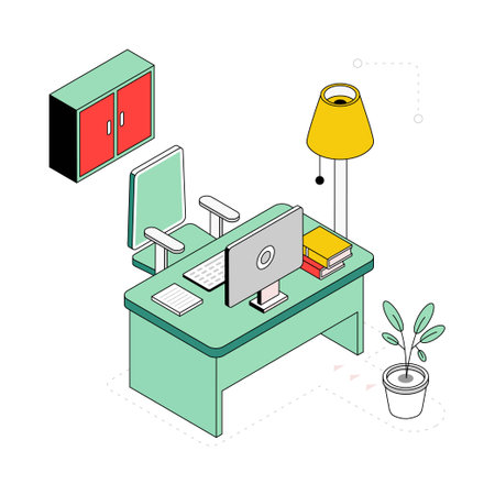 Online Meeting isometric Style Illustration. EPS 10 fileのイラスト素材